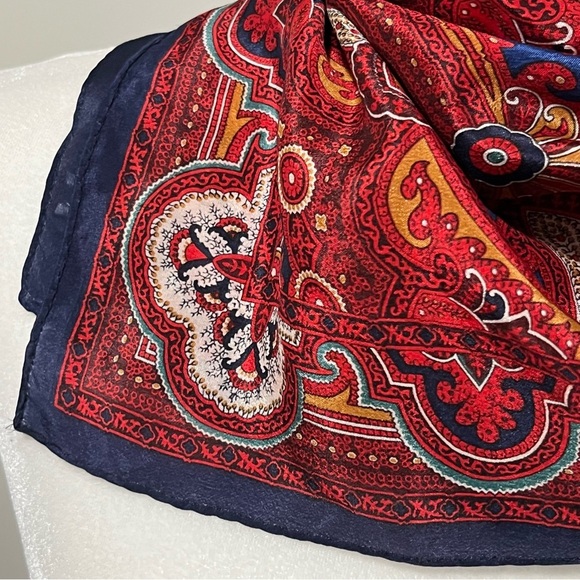 Bloomsbury Paisley Pattern Silk Handkerchief Scarf - Picture 3 of 7